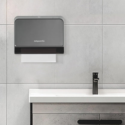 Paper Towel Dispenser Wall Mounted, Multifold Hand Towel Dispenser for Kitchen Bathroom Home Business, Trifold/C Fold/Z Fold Paper Towel Holder with Lock, Universal Paper, Black