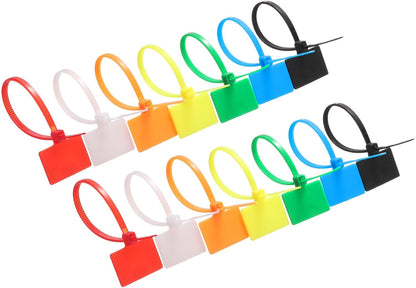 uxcell 100 Pcs Cable Label Marker Tags, Nylon Cable Zip Tie Tags 4.3 Inch Writable Self-Locking Wire Labels Zip Ties for Organization Marking, Orange