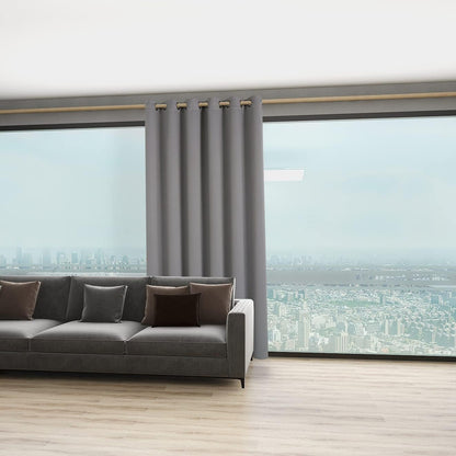 BONZER Room Divider Curtain Total Privacy Wall Wide Grommet Room Darkening Curtains for Patio Sliding Glass Door, 96L x 70W Inch (8L x 5.8W ft), 1 Panel, Silver