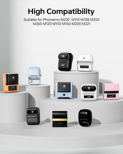 Phomemo Labels,Thermal Color Label,1.57'' x 1.18''Square Self-Adhesive Sticker Paper for Phomemo M110 M220 M221 M120 M108 M150 M250 M260 M160 M200 Printer, for Barcode,Name,Address (Pink/Blue/Khaki