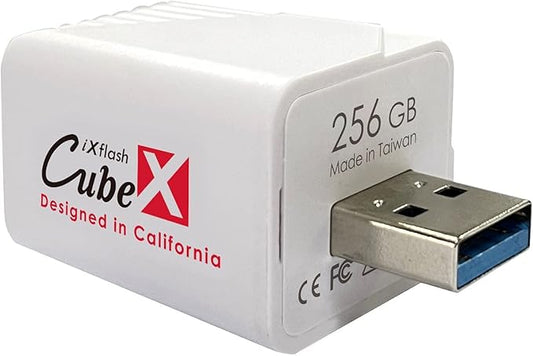 iXflash Cube 256GB Photo Storage Device Apple MFi Certified USB Type A for iPhone & iPad, Auto Backup Photos & Videos