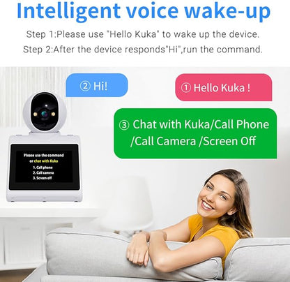 Indoor Home Security Camera(Intelligent Voice Version) Two Way Video Camera,Pet Dog Camera Monitor for Baby/Elder/Nanny/Pet/Dog with Phone App,Pan/Tilt Dome Camera