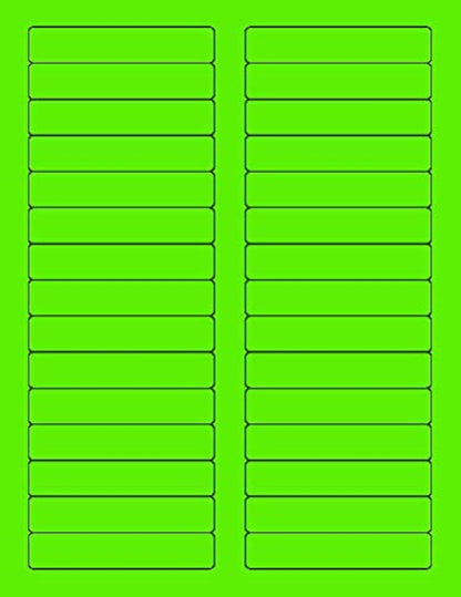 NextDayLabels - 8-1/2 x 11 Neon Color High Light Fluorescent Labels for Laser & Inkjet Printer (Green Fluorescent, 2/3" x 3-7/16" - 30 Per Page | 750 Labels)
