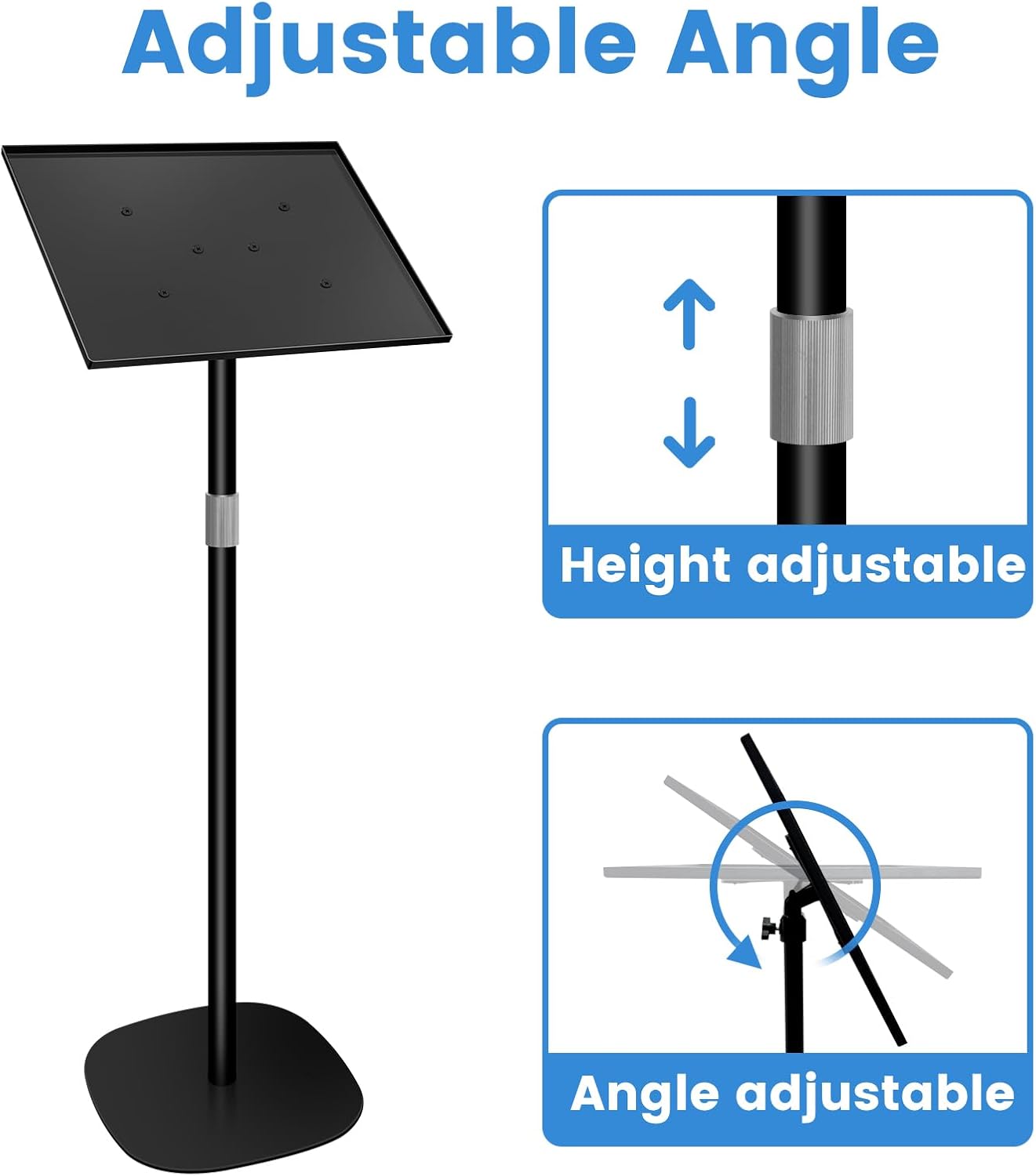 Metal Suggestion Box with Stand Floor Standing Donation Box with Lock and Key Heavy-Duty Collection Case for Charity Home Office Church Elections, Black