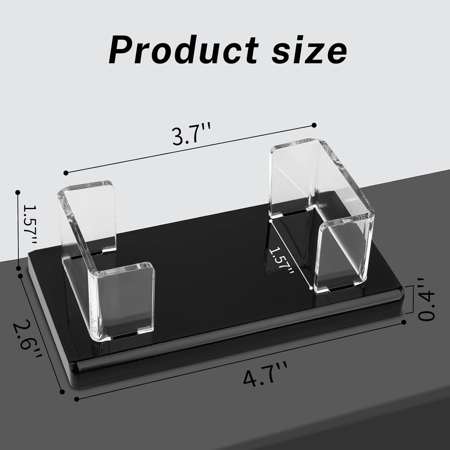 Acrylic Business Card Holder Black 1Pack Enlarged Holds 120 Cards for Office/Exhibition/Restaurant Desk/Counter Display Name Card Organizer Stand