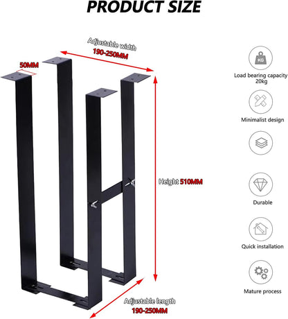 Durable PC Tower Stand | PC Stand for Carpet & Floor | Under Desk Laptop Mount | SPCC Cold Rolling Steel | Adjustable Width 190-250mm | Max Load 25kgs | White/Black (White)