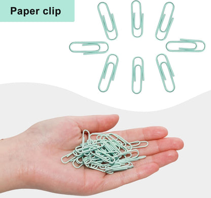 Macaron Colored Paper Clips, 1.1" Medium Paper Clip（28mm, 600pcs Paperclips for Office Supplies and Organization (Cyan)