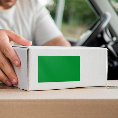 Green Color Coding Labels 3 × 2 Inches Self-Adhesive Rectangle Stickers Waterproof Name Tags for Office School Home 40 PCS