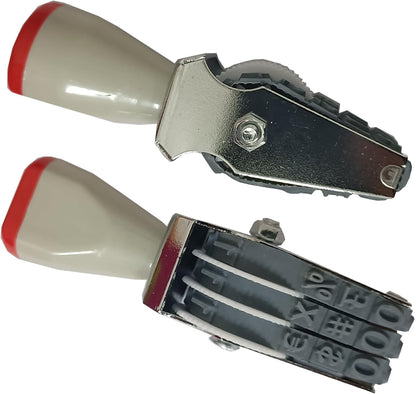 ZENG Adjustable 3-Digit Manual Rolling Stamp - Numbers 0-9 & Symbols, Metal/Rubber Office Numbering Tool, 18x7mm Imprint, Multicolor - Ink Not Included