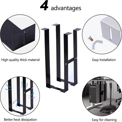 Durable PC Tower Stand | PC Stand for Carpet & Floor | Under Desk Laptop Mount | SPCC Cold Rolling Steel | Adjustable Width 190-250mm | Max Load 25kgs | White/Black (Black)