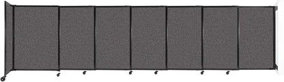 Wall-Mounted Sliding StraightWall Room Divider | Adjustable Widths | Locking Wheels | Room Separator | Up to 15'6" Wide x 4' Tall Charcoal Gray Fabric Panels