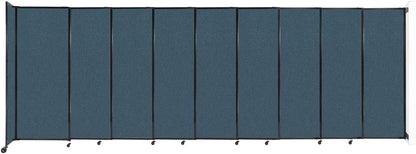 Wall-Mounted Sliding StraightWall Room Divider | Adjustable Widths | Locking Wheels | Room Separator | Up to 19'9" Wide x 6'10" Tall Caribbean Fabric Panels