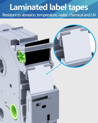 Weemay Compatible 3 Pack TZe-345 Replacement for Brother P-Touch Label Tape 18mm 0.7 White on Black 3/4 TZe TZ Tape TZ-345 TZ345 TZe345 for PT-D400AD PT-D610BT PT-D600 PT-D410 Printer, 0.7" x 26.2'