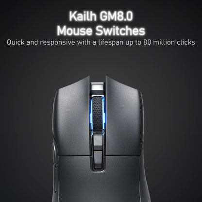 iRocks M31R Wireless Gaming Mouse, Triple Mode 2.4G/ Bluetooth/USB-C Detachable Cable Gaming Mouse, Kailh GM8.0 Mouse Switches, Advanced PixArt PAW3395 Optical Sensor, Up to 26,000 DPI - Black
