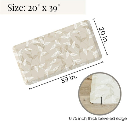Anti Fatigue Mat by Laurel Lane Co. – Designer Anti Fatigue Mats for Kitchen Floor, Kitchen Mats for Floor, Desk Mat – Cushioned 0.75" Thick – Stain Resistant – Non-Skid Bottom – 20" x 39"