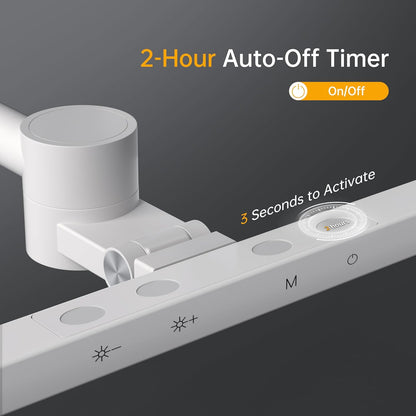 deeloop 2-Arms Swing Long LED Desk Lamp with Clamp, CRI 95+ Eye-Caring Light, USB Charging Output, 2-Hour Timer, Dimmable Desk Light with Memory, Architect Desk Lamps for Home Office Reading &Monitor