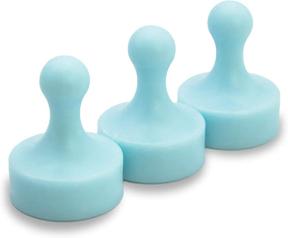 GLASSBOARD STUDIO Powerful Neodymium Magnets, Pawn-Shaped - Strong Fridge/Refrigerator and Whiteboard Magnet, Ideal for Office, Kitchen, Crafts - Rare Earth, Heavy Duty (3, Breezy Blue)
