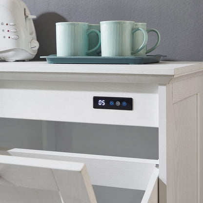 OLD CAPTAIN Double Tilt Out Trash Cabinet, Wooden Kitchen Garbage Can Free Standing Holder (White)…