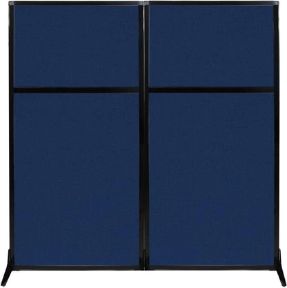 Versare Workstation Partition | Portable Wall Divider | Modern Office Cubicle | Free Standing Privacy Screen | Flexible Work Space | 66" x 70" Navy Blue Fabric Panels