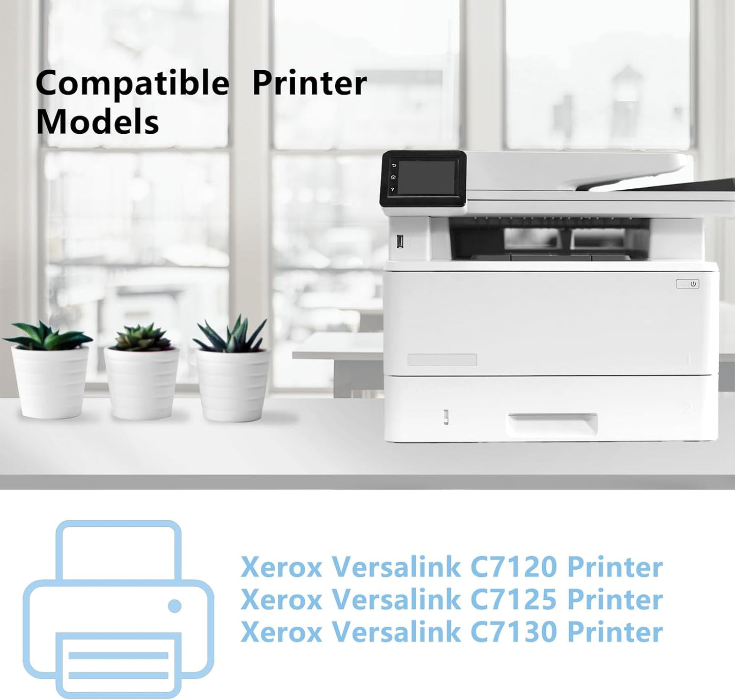 High Yield Versalink C7125 C7120 C7130 Toner Cartridge Replacement for Xerox 006R01824 006R01825 006R01826 006R01827 Toner for Versalink C7120 C7125 C7130 Printer (4-Pack Black Cyan Magenta Yellow)