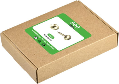 uxcell Upholstery Tacks Nail Pins Furniture, 100Pcs 6.4x13mm Thumb Tack Pins Assortment Kit Carbon Steel for Home Sofa DIY Decorative Nail Heads Nails, Gold