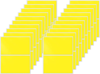 Rectangle Label Stickers 3×2 Inch Vinyl Removable Yellow Sticker Waterproof Writable File Folder Moving Labels for Boxes Home Office Labeling 40 PCS
