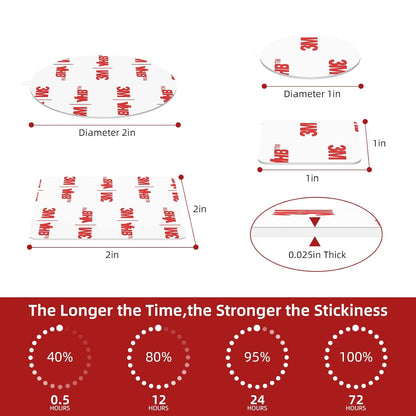 3M Double Sided Adhesive Dots Heavy Duty VHB 2" Diameter 0.025in Thick 40 PCS Round White 4930 Strong Adhesive Mounting Waterproof Foam Tape for Car Home Office Decor