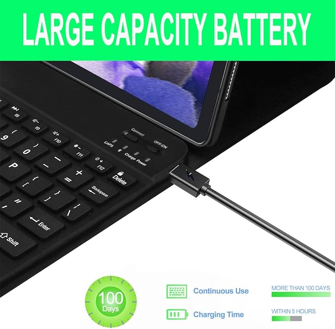 Keyboard Case for Samsung Galaxy Tab S10+ Plus/ S9FE Plus/ S9 Plus/ S9+/ S8+/S8 Plus/ S7 FE/S7 Plus/S7+ 12.4 Inche, Smart Wireless Keyboard Case with Pen Holder(Blue)
