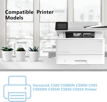 High Yield Versalink C500/C505 Toner Cartridges Replacement for Xerox 106R03862 106R03863 106R03864 106R03865 Versalink C500 C500DN C500N C505 C505DN C505N C505S Printer (4-Pack, BK/C/M/Y)