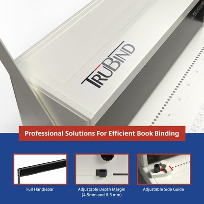 TruBind Manual Coil Binding Machine with Adjustable Side Margin | 20 Sheet Punch Capacity | Bind up to 440 Sheets with 4:1 Pitch | 2-Year Warranty | Heavy-Duty Coil Crimping Pliers Included