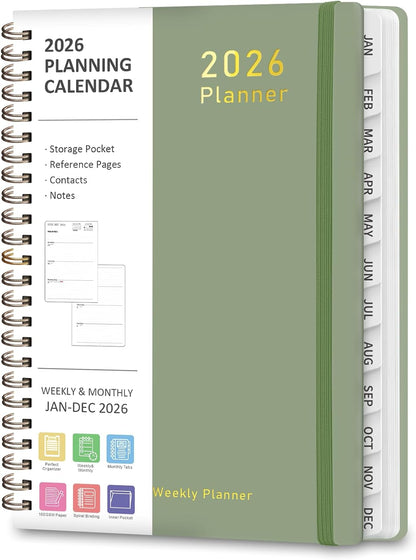 2026 Planner, Weekly and Monthly Calendar Academic Planner, Jan 2026 - Dec 2026, Planning Agenda Book for Desk Accessories and School Supplies - A5 (6.3'' x 8.5'')