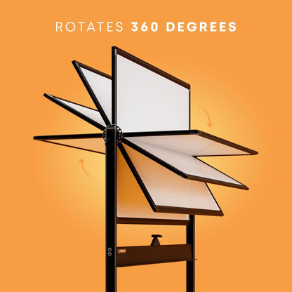 Rolling Dry Erase Board 46 x 32 - Large Portable Magnetic Whiteboard with Stand - Double Sided Easel Style Whiteboard with Wheels - Mobile Standing White Board for Office, Classroom & Home