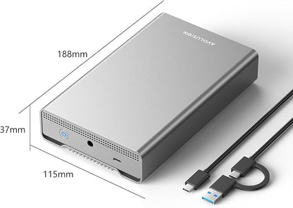 Avolusion PRO-G2 18TB USB 3.2 Gen 2 (10Gbps) External Hard Drive for Windows/MacOS (Silver)