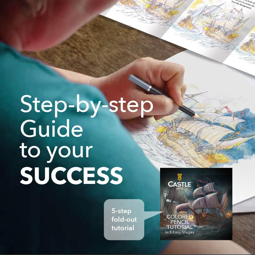 Castle Art Supplies 120 Colored Pencils with Zipper | Quality Soft Coloured Leads for Adult Artists, Professionals and Colorists | In Zipper Pouch