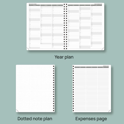 POPRUN Planner 2025-2026 (Large - 8.5'' x 10.5'') Academic Weekly Calendar (July 2025 - June 2026) with Hourly Time Slots, Monthly Tabs, 100GSM Thick Papers, Spiral Leather Cover - Pacific Green