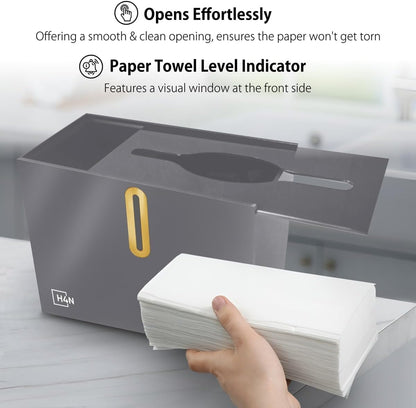 H4N Multifold Hand Paper Towel Dispenser Countertop, Compact Design, Single Sheet Dispensing for Home and Commercial Use, Gray