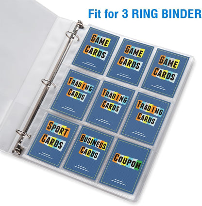36 Pack 9 Pocket Page Protectors, Sooez Trading Card Sleeves for 3 Ring Binder, Baseball Cards Holder, Protective Pages Sheets for Binders Album, Fit for YuGiOh, MTG, Game, Business & Sports Cards