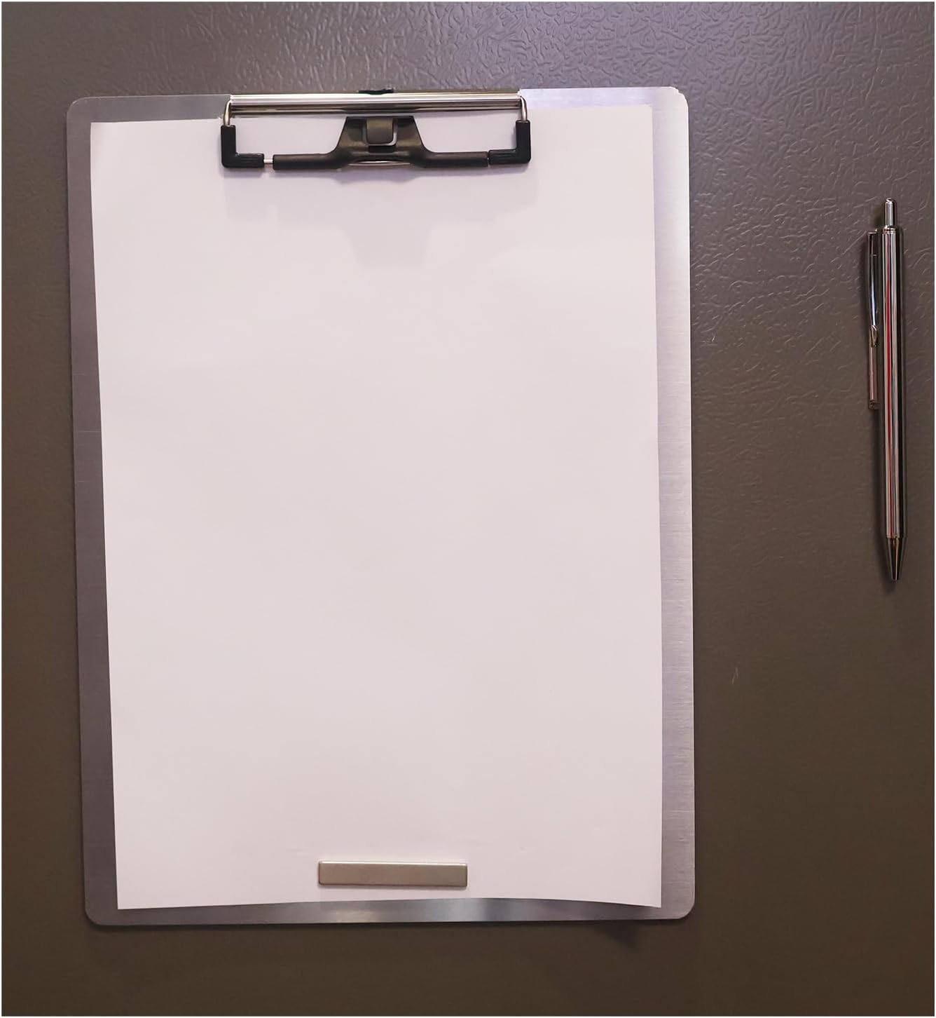 Stainless Steel Magnetic Clipboard with Pen - Multiple Sizes, Magnetic Design, Essential for Office and Home (9.2 x 12.5 Inches)