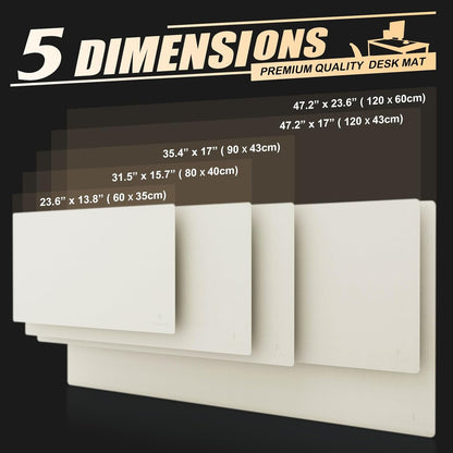 K KNODEL Large Office Leather Desk Mat, Mouse and Keyboard Pad, Computer and Laptop Mat, Desktop Protector and Cover, Writing Pad and Blotter (47.2"x17", White)