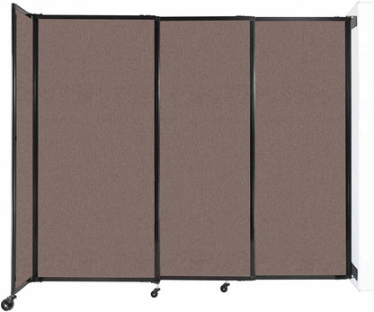 Wall-Mounted Sliding StraightWall Room Divider | Adjustable Widths | Locking Wheels | Room Separator | Up to 7'2" Wide x 6' Tall Latte Fabric Panels