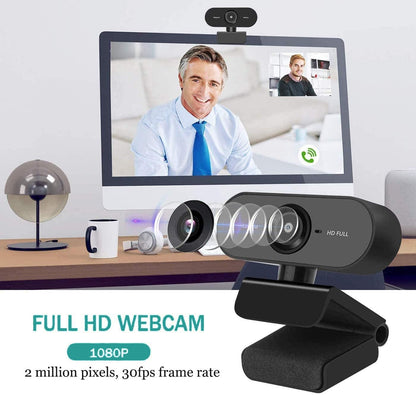 Webcam with Microphone, Full HD 1080P Webcam for PC, Laptop, Desktop, MAC, Plug and Play Web Camera with Privacy Cover, USB Camera for YouTube, Zoom, Skype, Facetime, Windows, Linux, and macOS