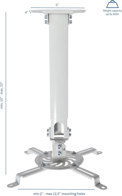 VIVO Universal Extending Ceiling Projector Mount, Height Adjustable Projection, White, MOUNT-VP02W