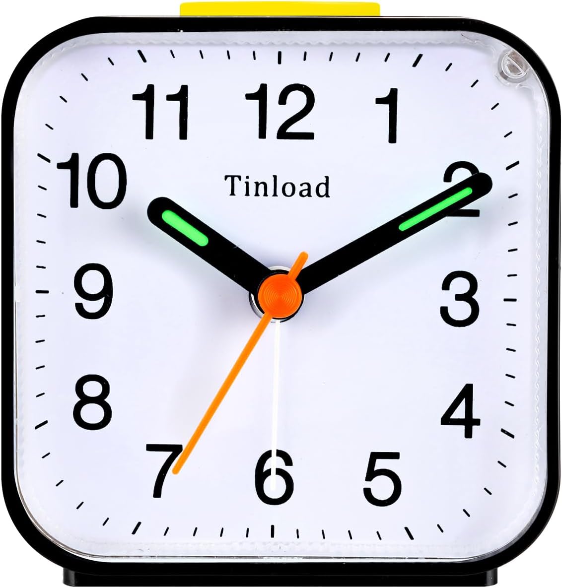 Small Battery Operated Analog Travel Alarm Clock Silent Non Ticking,Gentle Wake, Ascending Beep Sounds, Snooze,Lighted on Demand,Easy Set