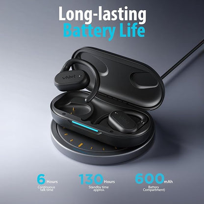 AI Translation Earbuds, Real-Time 143 Language & Accent Translator, Open Ear Wireless Bluetooth Earbuds with 120H Charge Case, Spanish/English/Japanese Voice Support, iOS & Android Compatible