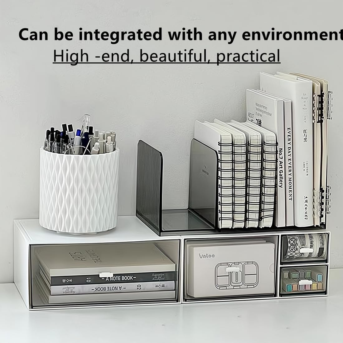 Acrylic Desk File Organizer,Office desktop Folder Mail Organizer,Letter Book record Magazine Holder (gray 2 Pack)