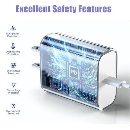 Fast Charger for iPhone 17 16 Charger, 20W Type C Charging Block with 3.3FT Long USB C Charging Cable, iPad Wall Plug Power Adapter for iPhone 17/17 Pro/17 Pro Max/Air/16/15, iPad Pro/Air/Mini,AirPods