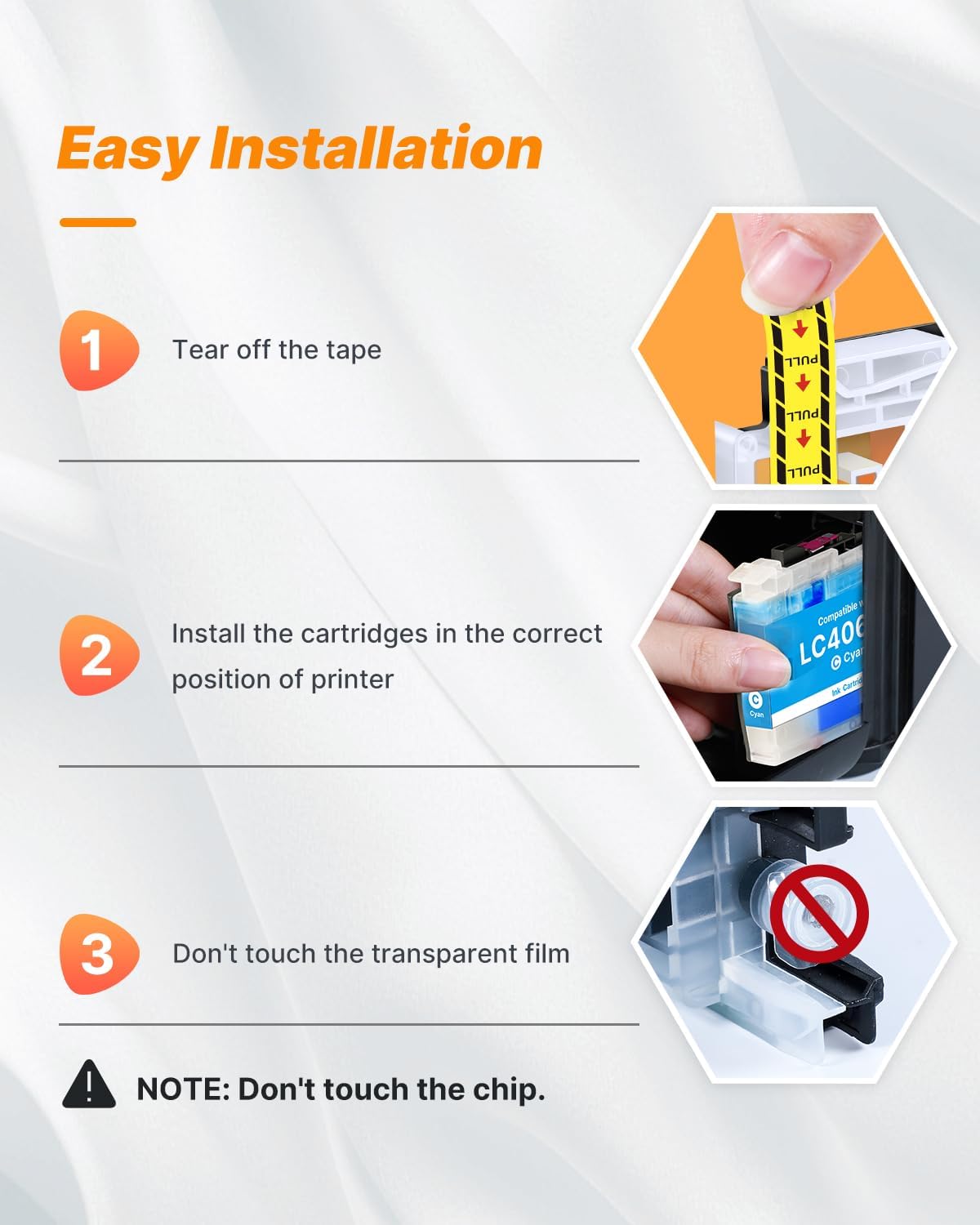 LC406 Ink Cartridges for Brother Printer Replacement for Brother LC406XL LC406 Ink Cartridges High Yield for Brother MFC-J4335DW MFC-J5855DW MFC-J6555DW MFC-J4535DW MFC-J6955DW MFC-J4345DW, 4 Pack