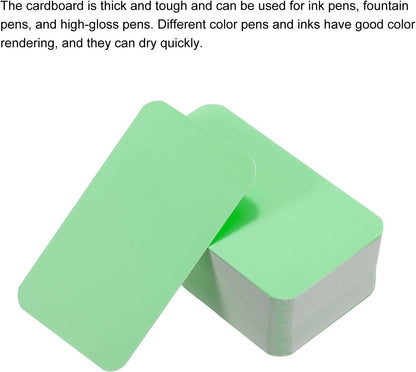 PATIKIL 3.5" x 2" Blank Paper Business Cards, 100 Pack Small Index Flash Cards Words Message Note Card Mini Paper Tags for DIY Gift Craft Scrapbooking, Green