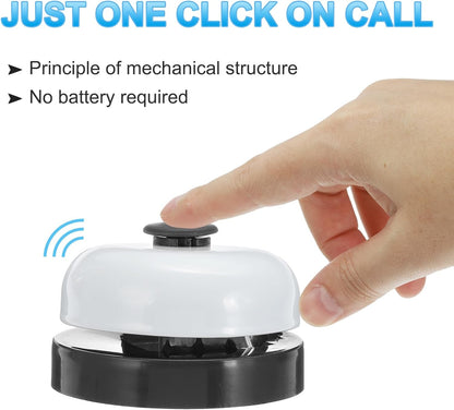PATIKIL 6 Pcs Desk Call Bell 2.5" Dia with Metal Anti-Rust Construction Black/White