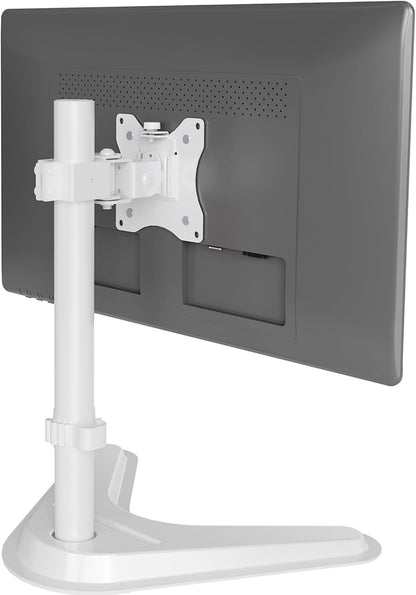 Claiks Monitor Mount, Ergonomic Adjustable Monitor Stand for Max 32 inch Screens, Adjustable Stand up to 20 lbs, VESA Mounting Holes 75&100mm, White